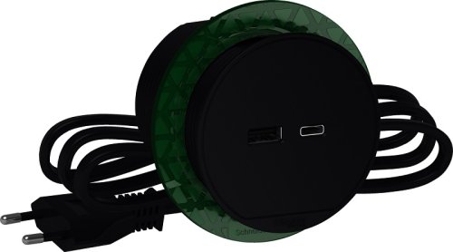 Настольный встраиваемый блок Schneider Electric Unica System+ USB тип А+USB тип С антрацит картинка